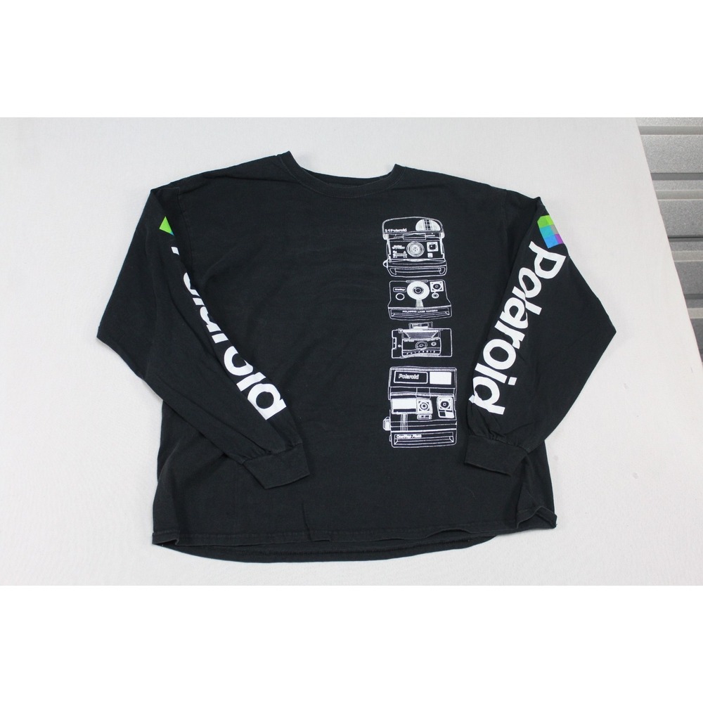 Polaroid Men Black Shirt Slong Sleeve Crew Neck Casual Size Large